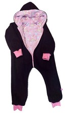 Wollwalk Einteiler Overall Einhorn Regenbogen Wagenanzug Bündchen Kapuze Handmad