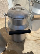 ?   Alte Milchkanne Mia Schwarzer Griff 2 Liter Vintage  Frühling