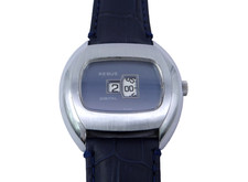 Rebus Digital Scheiben Jumping Hour Handaufzug EB 8800 Vintage Herren Uhr Ø 42mm