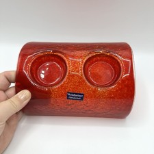 Weinfurtner Teelichthalter Kerzenhalter Glas Glaskunst Rot Handgefertigt
