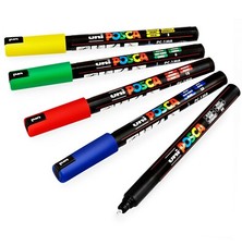 Uni-Ball POSCA PC-1MR Paint Marker Kunststifte - 0,7 mm Feder - Basic Set 5 Stifte