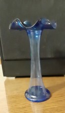 Blaue Glasvase mundgeblasen