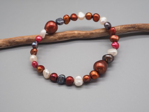 Buntes zuchtperlen armband - buntes,