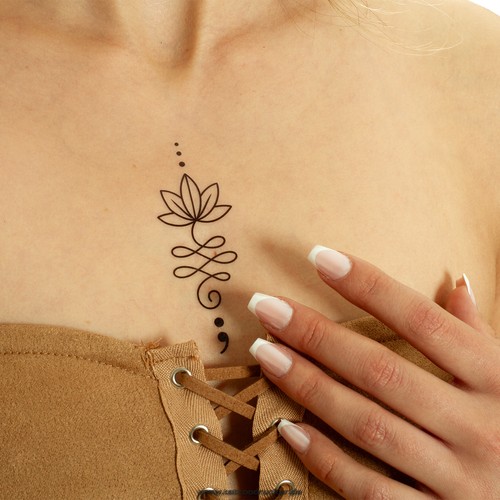 Semikolon unalome tattoo - x,
