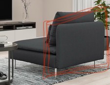 Soderhamn Bezug für Rücken / Seite, Fridtuna dunkelgrau, Ikea Sofa