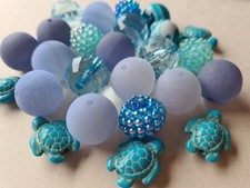 Perlen Mischung Mix blau