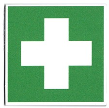 Aluminium-Schild Rettungszeichen „Erste Hilfe“ 3mm Alu Dibond® | 10x10cm B-Ware