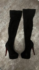 Plateau Overknee Stiefel Rote Sohle High Heels