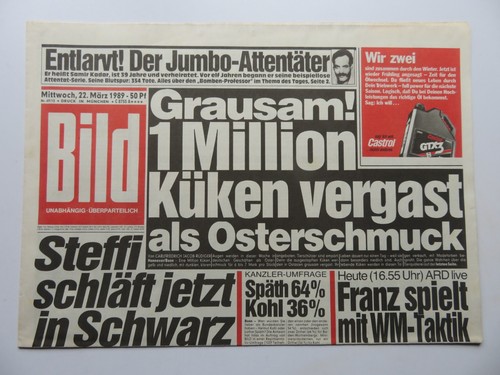Bild zeitung vom 1989 - zeitung,