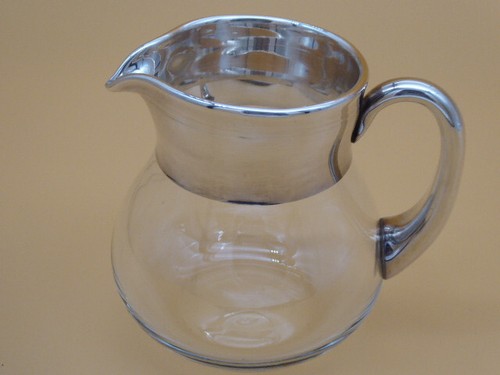 Design glaskrug mit echtsilber - design,