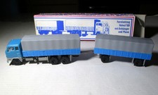 VEB Berlinplast H0 1:87 Volvo F 88 Fernlastzug, Anhänger, Plane, 80er Jahre, rar