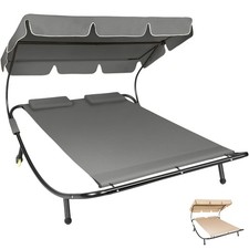 Sonnenliege Doppelliege Gartenliege Relaxliege Liege mit Sonnendach Gartenmöbel