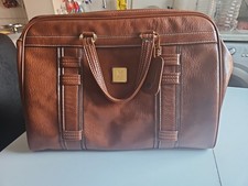 Großer Hebammen-Arztkoffer Leder/Kunstleder Braun Reisetasche Reißversch. TOP