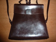 "LAMARTHE" HANDTASCHE / RUCKSACK - BRAUN - LEDER (?) - MADE IN ITALY