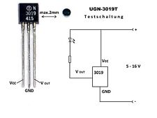 1x UGN3019T Hall-Sensor + Magnet (Reed,Reedkontakt,Schalter,Magnetschalter)