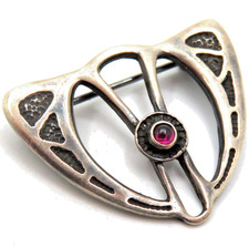 Jugendstil Art Brosche 925