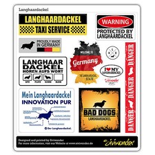 Auto Aufkleber LANGHAARDACKEL