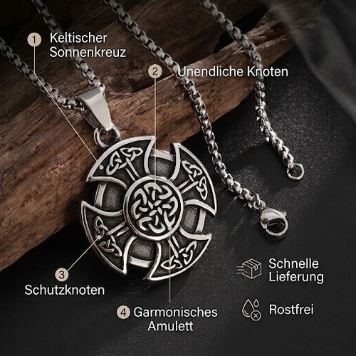 Keltisches sonnenkreuz kette - keltisches,