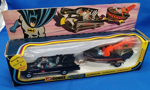 Corgi batmobile and batboat - corgi,
