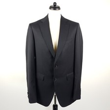 Scabal Soho Made To Measure Sakko Herren Gr. 54 Schwarz Super 130 Wolle Jacke