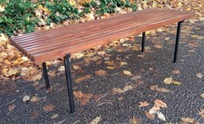 Bank Lattenbank Mid Century  50er 60er Blumenbank Rockabilly ERA Teak 130 cm