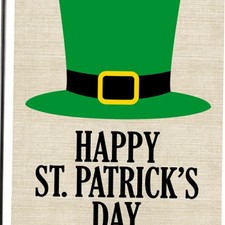 S04 St Patricks Day Flag Double Sided Decorative Fade Resistant Garden Leaf Flag