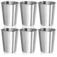 6x Edelstahl-Trinkbecher - leichter Becher aus Edelstahl 304 - 300 ml