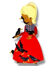 1960er Märchen-Holzbild von