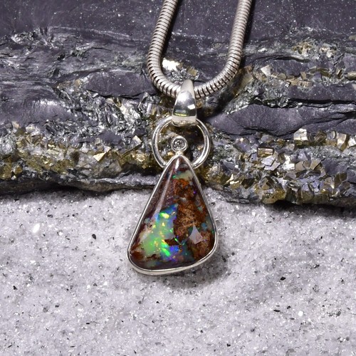 Boulder opal anhänger 925er - opal,