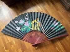 ca. 200 cm Chinesischer  Fächer vintage Bambusholz und Papier