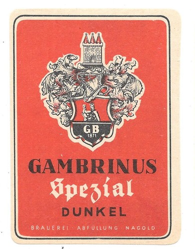 Bieretikett gambrinus brauerei - bieretikett, gambrinus-brauerei