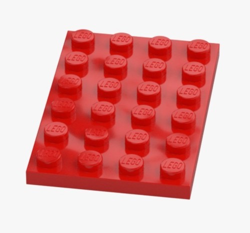 Lego platte 4x8 bright red - 4x8,