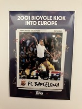 Topps Barcelona Focus 2024 #45 Rivaldo 2001 Bicycle Kick