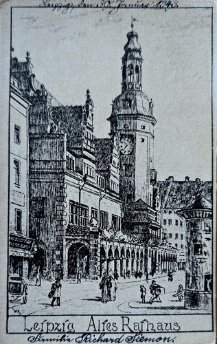 Leipzig altes rathaus 1943 - ak,