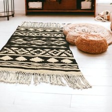 Teppich Schurwolle - Schwarz /