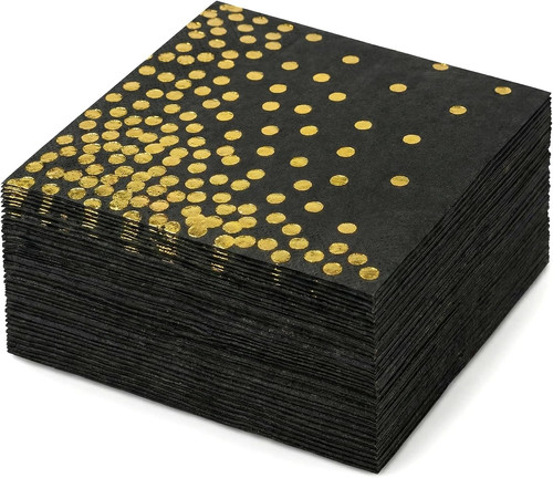 Servietten schwarz gold - servietten,