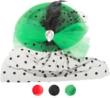 Vintage ANGELINA Kristall BOW Polka Dot PILLBOX Hut HEADPIECE Rockabilly