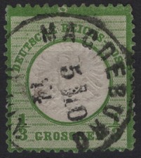 DR Brustschild MiNr. 17b gestempelt MAGDEBURG, geprüft BPP