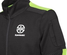 2XL TEAM GRÜN OEM KAWASAKI HERREN REISSVERSCHLUSS SWEATSHIRT CARDIGAN PULLOVER PULLI