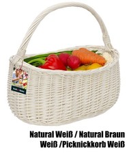 KOTARBAU® Weidenkorb Einkaufskorb geflochten Korb Weide Einkaufskorb Pilzkorb