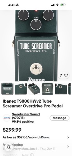 Ibanez ts808hwv2 tube - tube, screamer