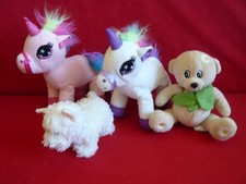 4 Stofftiere Einhorn Teddy Hund Spielzeug Schmusetiere Nikolaus Weihnachten