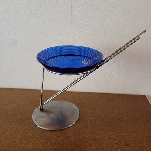 Schale metallständer blau - schale,