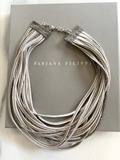Fabiana Filippi Kette Grau Beige Halskette Modeschmuck
