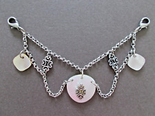 Trachtenschmuck, traditioneller Charivari mit Perlmutt- Anhänger Länge: 15cm