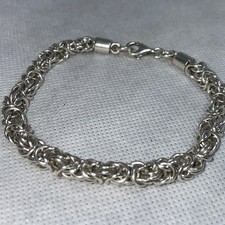 925 Massives Silber Armband,30.4g, L.23cm, D.-0.6cm, Königs-Armband