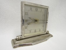 Vintage Tischuhr 11x16 cm läuft Nickel, Standfuß, 1930 JH.,SCHÖN