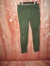 H&M LOGG Jeans im 5 Pocketstyle dunkelgrün mit hellen Nähten Grösse 38