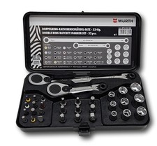 WÜRTH Zebra Doppel Ratschen Ringmaulschlüssel 1/4 Zoll 32tlg.Sortiment 071423100
