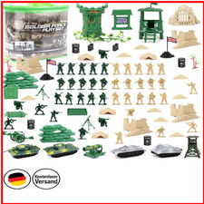 Militär-Spielset mit 100 Figuren | Reißverschluss-Tasche | Wiederverwendbar